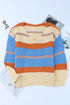 V-Neck Knitted Lantern Sleeve Pullover Sweater